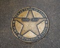 Texas Trail of Fame star honoring the writer Zane Grey at the Fort Worth Stockyards in Texas. Royalty Free Stock Photo