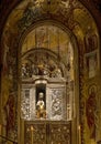 A 12th-century statue of Our Lady of Montserrat, the Black Madonna, in the Basilica at Santa Maria de Montserrat Abbey. Royalty Free Stock Photo