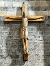 Thirteenth century wooden crucifix in the Church of Santa Maria del Tiglio in Gravedona on Lake Como..