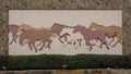 The 3rd of five bas-relief panels by cowboy artist Tom Ryan on the western facade of the National Cowboy Museum in Oklahoma City Royalty Free Stock Photo