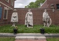 Cast terra cotta sculptures by artist Alexander Stirling Calder in the exterior garden of the Presbyterian Historical Society