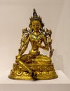 Tibet 18th century sculpture of the bodhisattva Symatara on display in the Dallas Museum of Art.