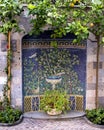 Tile mosaic and lemmon tree outside the Grand Hotel, Sorrento