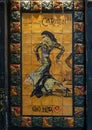 Tile painting of Carmen Amaya, the famous flamenco dancer from Barcelona.