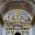 The main altar in the Church of Santa Maria Sopra Minerva in the Communal Square of Assisi in Italy Royalty Free Stock Photo