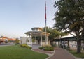Town Square Gazebo with flagpole in the historic district of Grapevine, Texas . Royalty Free Stock Photo