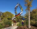 The `Transition to Beauty Butterfly Sculpture` by Linda Lewis at the Botanical Gardens in Grapevine, Texas.