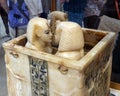 Tutankhamun alabaster canopic-box inside the Museum of Egyptian Antiquities in Cairo, Egypt.