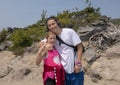 Amerasian young man and his cousin on a hike in Mount Rainier National Park, Washington