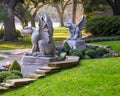 Gargoyle statues guarding a home in Highland Park, Texas Royalty Free Stock Photo