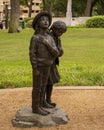 Two of seven sculptures of `Pledge of Allegiance` by Glenna Goodacre at Scottish Rite Hospital for Children in Dallas, Texas.