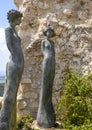 `Earth Goddesses` sculpture by Jean Philippe Richard in the Exotic Garden of Eze, France