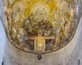 Unique painted wooden cross suspended above the main altar in the Cathedral of Saint martin in Lucca, Italy.