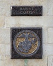 United States Marine Corps engraved granite medallion, Veteran`s Memorial Park.