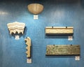 Wall mounted relics on display in the Hassan II Mosque Museum in Casablanca, Morocco.