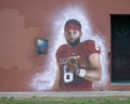 NFL Draft Baker Mayfield mural by Theo Ponchaveli, Deep Ellum, Dallas, Texas