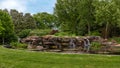 Waterfall and pond in the Dallas Arboretum and Botanical Garden Royalty Free Stock Photo