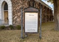 Welcome sign Saint Paul`s Episcopal Church in Marfa, Texas.