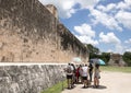 West wall and North Temple of the Great Ball Court, Chichen Itza Royalty Free Stock Photo