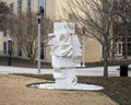 Marble sculpture titled `15 Cubes` by Marton Varo on the campus of Texas Christian University in Fort Worth. Royalty Free Stock Photo