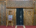 Wooden screen in the central interior of the Coptic Orthodox Church of Saint Barbara in Cairo, Egypt.