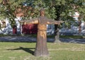 Wooden sculpture, The Village of Holasovice, Czech Republic Royalty Free Stock Photo