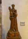 Wooden statue of Saint Antony of Padua in The Collegiate Church in Saint Paul-De-Vence, Provence, France