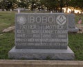 Woodmen of the World gravestone for Bobo family in the Bedford Cemetery in Bedford, Texas.