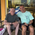 76 year-old father and his 47 year-old son relaxing after dinner in Cabo San Lucas.