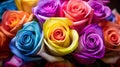 Pictures of bouquets of roses in various colors, that convey a good meaning of love, and beauty, for each other, generative ai