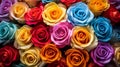 Pictures of bouquets of roses in various colors, that convey a good meaning of love, and beauty, for each other, generative ai