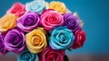 Pictures of bouquets of roses in various colors, that convey a good meaning of love, and beauty, for each other, generative ai