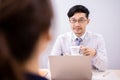 Pictures of business people interviewing employees to join the team Royalty Free Stock Photo