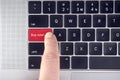 Pictures with buy now button on keyboard as sale concept and online shop concept Royalty Free Stock Photo