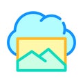 Pictures cloud storage color icon vector illustration