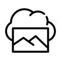 Pictures cloud storage line icon vector illustration