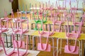 picture of an empty kindergarten classroom no students Waiting for the opening of the semester again Royalty Free Stock Photo