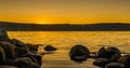 Sunset over the Oslofjord, Norway, Scandinavia Royalty Free Stock Photo