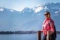 Tourist Woman at Montreux lake