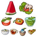 Pictures about vegetarianism. Vegetarian dishes, food vegetarian. Vegetables, fruits, herbs, mushrooms. Vegetarian