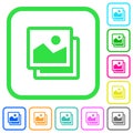 Pictures vivid colored flat icons icons