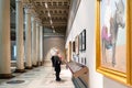 Pictures in White Hall of Pushkin Museum in Moscow Royalty Free Stock Photo