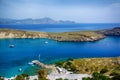 Picturesquare view from the Acropolis, Lindos, Greece Royalty Free Stock Photo