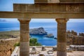 Picturesquare view from the Acropolis, Lindos, Greece Royalty Free Stock Photo