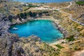 Picturesquare view from the Acropolis, Lindos, Greece Royalty Free Stock Photo
