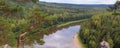 Picturesque aerial landscape with Chusovaya river, panorama