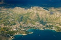 Picturesque aerial view with Adriatic coastline in Croatia