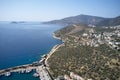 Picturesque aerial view of the bay of Kas town in Antalya, Turkey. Royalty Free Stock Photo