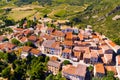 Aerial view of small french village Cucugnan Royalty Free Stock Photo