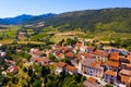 Aerial view of small french village Cucugnan